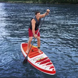 BESTWAY Hydro-Force SUP Paddle Board 381 x 76 x 15 cm rot/weiß