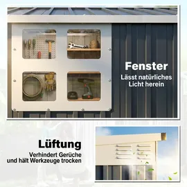 Outsunny Gerätehaus 2,28 x 2,31 m Dunkelgrau
