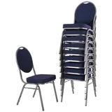 Raburg Stapelstuhl Bankettstuhl, stapelbar, für Konferenz, Seminar & Wartezimmer, David (Set), extra stabile, gepolsterte Metallstühle, belastbar bis 150 kg blau