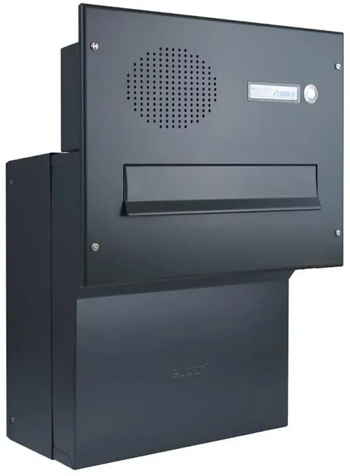 F-Serie Mauerdurchwurf Briefkasten mit Sprechsieb - Tiefe 19-40 cm