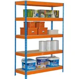 Simonrack Schwerlastregal KIT BRICOFORTE 1204-5 CHIPBOARD 458100040201245 orange, blau 120,0 x 45,0 x 200,0 cm