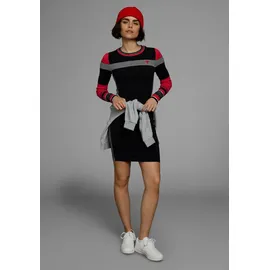 KangaROOS Strickkleid Langarm Gestreift Rot/Schwarz/Weiß 46