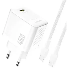 DUDAO A28C 45W GaN Wandladegerät + USB-C Kabel – Weiß