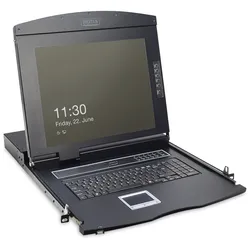 DIGITUS 17" LCD KVM Konsole, 1-Port VGA, spanische Tastatur