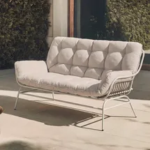 MCW 2er-Sofa 220 x 0 x 0 cm Hellgrau/Beige