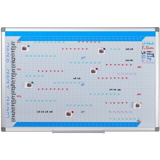 Relaxdays Whiteboard, 3-Jahresplaner, abwischbar, magnetisch, Planungstafel mit Stiftablage, Magnetwand 60 x 90 cm, weiß, 1 Stück