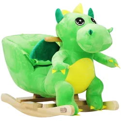 Schaukeltier Dino Grün mit Sicherheitsgurt