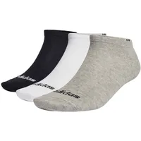 Adidas Thin Linear Low-Cut Socken 3 Paar Medium Grey Heather / White / Black 43-45