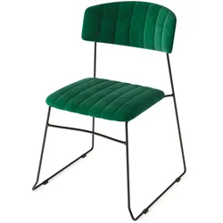 Essentials Mundo Stapelstuhl Grün, Velours gepolstert, feuerhemmend, 54x55x79cm (BxTxH), 53003