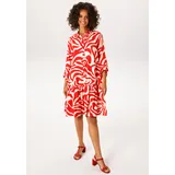 Aniston CASUAL Blusenkleid rot/weiß 42