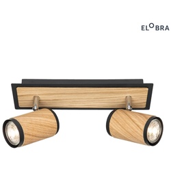 Elobra Deckenleuchte BOLIVIA 2, 2x GU10, Eiche natur, schwarz ELO-140048