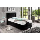 Westfalia Schlafkomfort Boxbett, WESTFALIA SCHLAFKOMFORT Komplettbetten Gr. Microvelours, Liegefläche B/L: 90 cm x 200 cm, Gewicht bis: 100 kg H3, 7-Zonen-Kaltschaummatratze, schwarz Boxspringbett mit Motor