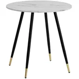 Wohnling Wohnling, Esstisch Weiß, Holzwerkstoff, Marmoroptik, rund, konisch, 75x76x75 cm Esszimmer, Tische, Esstische, Esstische rund