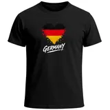 MoonWorks Print-Shirt Herren T-Shirt Deutschland Fußball WM-Shirt 2026 Fanshirt Trikot mit Print schwarz 3XL