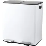 Spirella Mülleimer Mülltrennsystem 40 L (2x20 Liter) mit Inneneimer große Abfallbehälter Abfalleimer Treteimer Edelstahl Absenkautomatik - Weiß