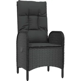 vidaXL Polyrattan Garten-Essgruppe 5-tlg. schwarz inkl. Kissen 3185169