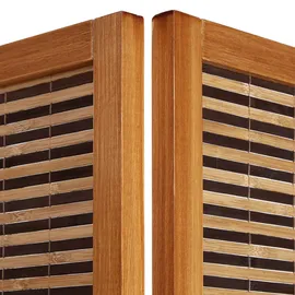 Homestyle4u Paravent Raumteiler Innen 4 teilig Sichtschutz Trennwand Bambus Holz Braun