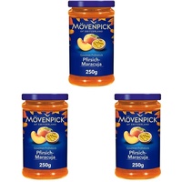 Mövenpick Gourmet-Frühstück Pfirsich-Maracuja, Premium Fruchtaufstrich, 250 g (Packung mit 3)