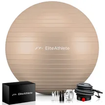 EliteAthlete EliteAthlete® Gymnastikball Sitzball Büro ergonomisch mit Anti Burst System - Fitness Pilates Schwangerschaft - 75cm beige 75 CM
