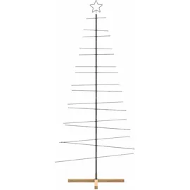 vidaXL Metall-Weihnachtsbaum zum Dekorieren Holzständer Schwarz 210 cm