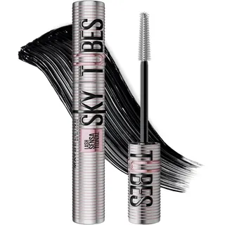 Maybelline New York Sky Tubes Mascara, Tubing Wimperntusche für extreme Länge & sanftes Entfernen mit warmem Wasser, Formel mit Shea Butter & Rizinusöl für gepflegte Wimpern, Schwarz, 7,2ml