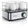 Arendo Eierkocher 8-fach, 500 W, Edelstahl, Härtegrad einstellbar, für 8 Eier, silber/schwarz