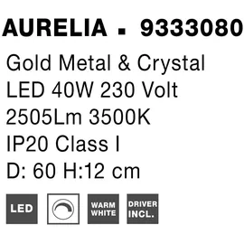Nova Luce Aurelia 1 LED gold Ø 60 cm