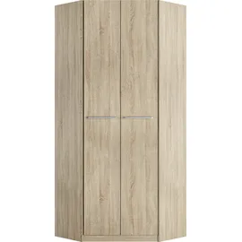 Priess Eckkleiderschrank PRIESS "Barcelona Kleiderschrank Ecklösung Raumwunder", braun (struktureichefarben hell), B:78cm H:193cm T:78cm, Holzwerkstoff, Schränke, Eckkleiderschrank, in 2 Tiefen Schrank Eckschrank Garderobe
