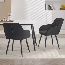 Woltu Esszimmerstuhl gepolstert schwarz 6er Set