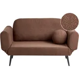 Beliani Schlafsofa 2-sitzer Dorotea Bouclé Braun