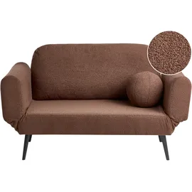 Beliani Schlafsofa 2-sitzer Dorotea Bouclé Braun
