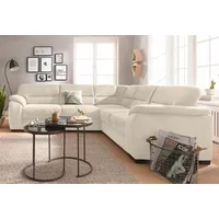 sit&more Ecksofa Montego Sofas Gr. B/H/T: 256 cm x 88 cm x 227 cm, Lu x us-Microfaser, langer Schenkel rechts, ohne Bettfunktion, beige (creme) Ecksofas