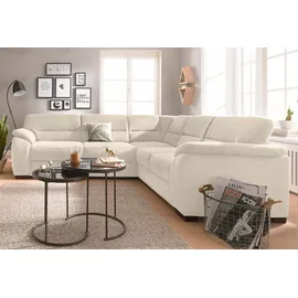 sit&more Ecksofa Montego Sofas Gr. B/H/T: 256 cm x 88 cm x 227 cm, Lu x us-Microfaser, langer Schenkel rechts, ohne Bettfunktion, beige (creme) Ecksofas