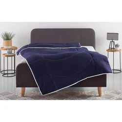 Microfaserbettdecke MY HOME "Microlux, Bettdecke 135x200 cm, 155x220 cm, 200x200 cm", blau, B:135cm L:200cm, Obermaterial: 100% Polyester. Bezug: 100% Polyester. Füllung: 100% Polyester, Bettdecken, Bettdecken in 4 Farben, Sommer, Winter, 4 Jahreszeiten, Decke