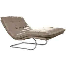 W.Schillig Relaxliege daily dreams Leder 95 x 91 x 170 cm braun mit Kissen