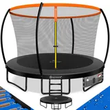 Kesser KESSER® Trampolin Gartentrampolin TÜV Rheinland GS Zertifiziert Kindertrampolin bis 150 kg Komplettset mit Sicherheitsnetz, Leiter, Randabdeckung, Seitentasche & Zubehör