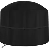 Dokon Feuerschale Abdeckung Wasserdicht Winddicht UV-Beständiges Robustes Oxford-Gewebe Schutzhülle für Feuerstelle, Feuerkorb, Feuertonne, Rund (80x50cm) - Schwarz