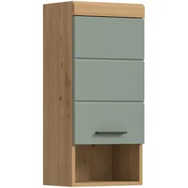 xonox.home - Hängeschrank Scout 37x79x24 cm in Artisan Eiche und Salbei - Wandhängender Badschrank - stabile Konstruktion erstklassige Qualität