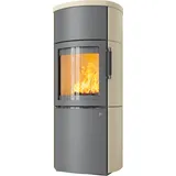Kaminofen HARK 44-5.5 GT ECOplus 5 kW - Ofenkacheln: Quarz-Weiß - Korpus: titan