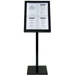 Securit® Black Star LED-Infodisplay, Set - Weiße LEDs - 5m Kabel inkl. oder nutze eine Batterie - Zeigt 4xA4