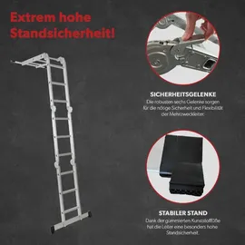 siwitec Vielzweckleiter Teleskopleiter 4 Stufen