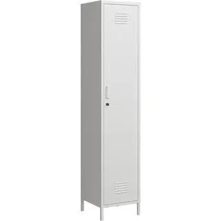 [en.casa] Kleiderschrank ’Seinäjoki’ 180x38x38 cm Stahl Weiß - Weiß