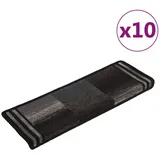 vidaXL Stufenmatten Selbstklebend 10 Stk 65x21x4 cm Schwarz Grau