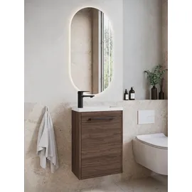 Badplaats Waschbeckenunterschrank Florence 40 x 50 x 22 cm Walnuss/Weiß