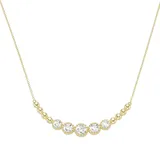 Luigi Merano Collier LUIGI MERANO "mit Zirkonia & Kugeln im Bogen in verschiedenen Größen, Gold 375", gold, Halsketten, Damen, 45cm, Gelbgold 375, Collier