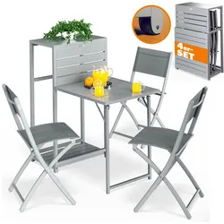 CASARIA® Balkonmöbel Set Klappbar 3 Stühle Tisch