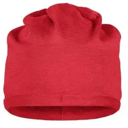 Bio-Baumwoll Beanie MB7113, karmin-rot-melange, Einheitsgröße - rot