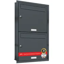 AL Briefkastensysteme 2er Briefkasten Anthrazit inkl. Zeitungsfach