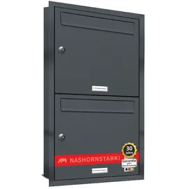 AL Briefkastensysteme 2er Briefkasten Anthrazit inkl. Zeitungsfach