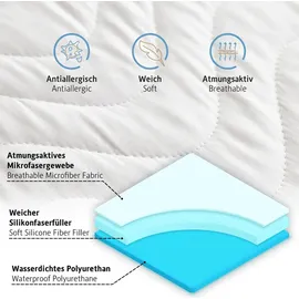 Komfortec Wasserdichter Matratzenschoner 180 x 200 cm weiß